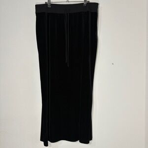 Velvet L Witchy Whimsygoth Dark Fairy Black Stretch Maxi Long Skirt Bac‎ Slit